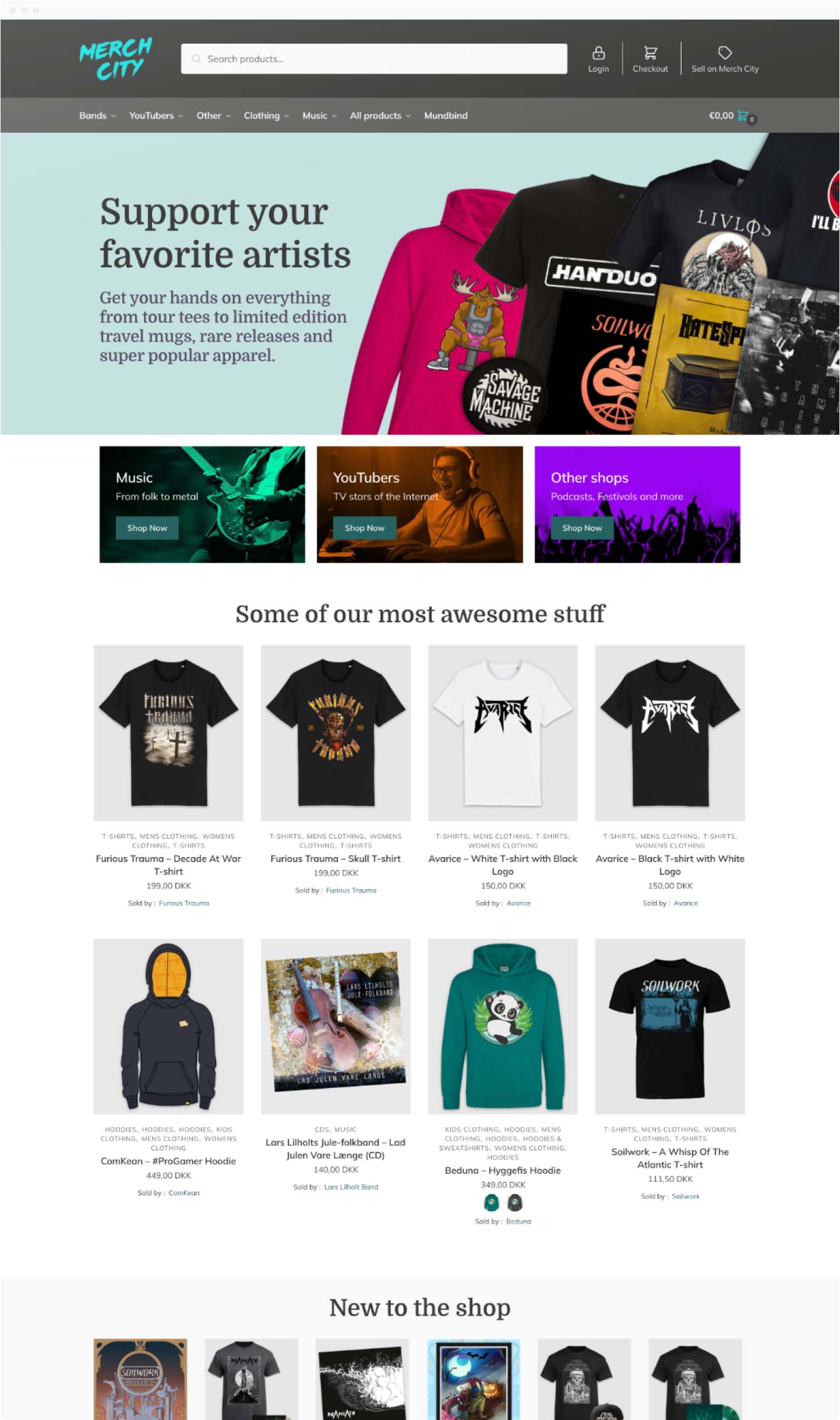 Merch City Frontpage